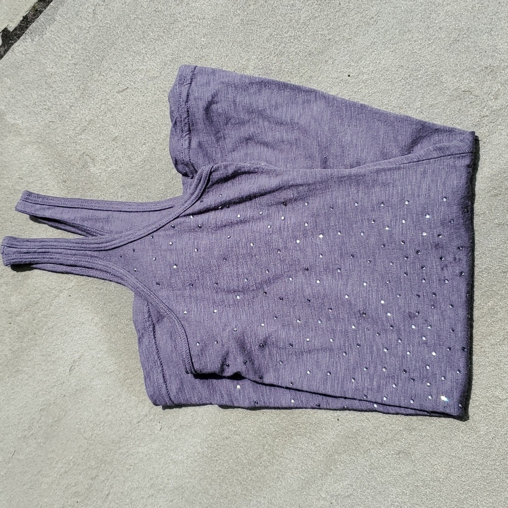 Michael Star's Embelished Charcoal Gray Tank
